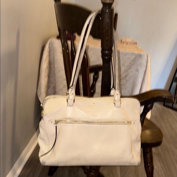 Authentic Kate Spade ♠️ Elegant Cream Handbag -Used - Picture 1 of 16